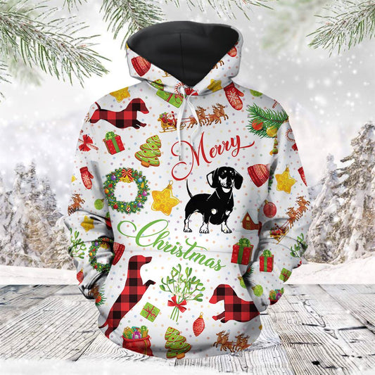 Funny Dachshund Christmas All Over Print 3D Hoodie For Men And Women, Best Gift For Dog lovers, Best Outfit Christmas