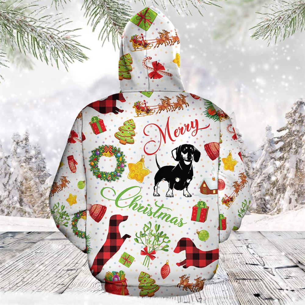 Funny Dachshund Christmas All Over Print 3D Hoodie For Men And Women, Best Gift For Dog lovers, Best Outfit Christmas