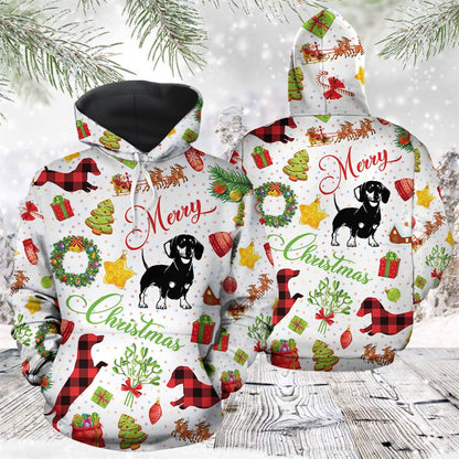 Funny Dachshund Christmas All Over Print 3D Hoodie For Men And Women, Best Gift For Dog lovers, Best Outfit Christmas
