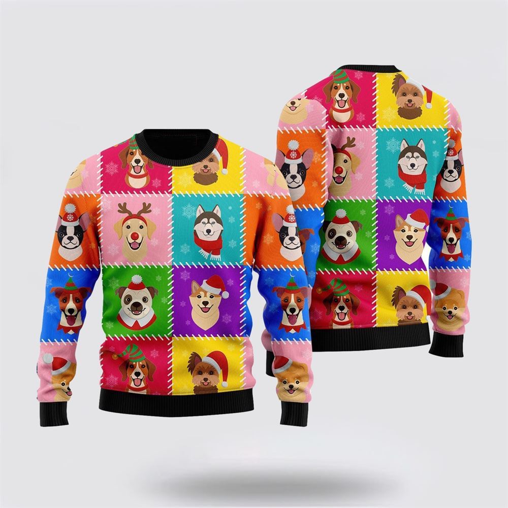 Funny Dog Breeds Face Christmas Ugly Christmas Sweater For Men And Women, Gift For Christmas, Best Winter Christmas Outfit