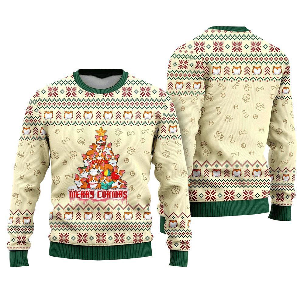 Funny Dog Merry Corgmas Tree Ugly Christmas Sweater For Men And Women, Gift For Christmas, Best Winter Christmas Outfit