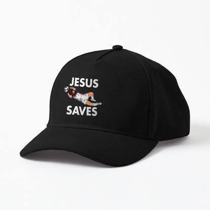 Funny Soccer Christian Tees Jesus Saves Cap
