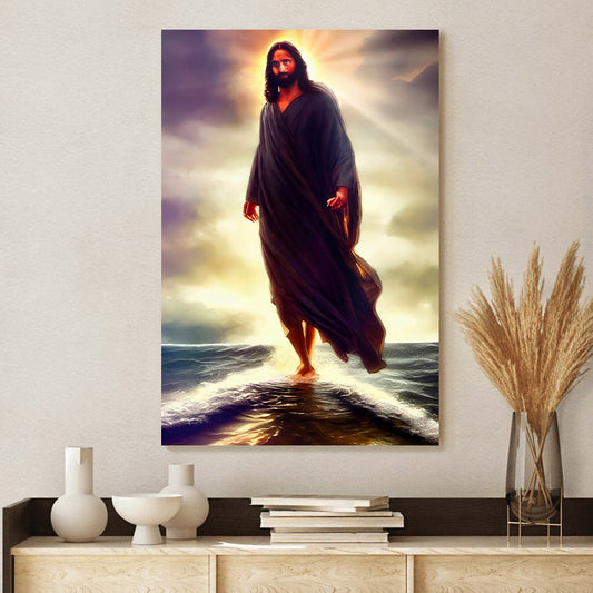 Generated Jesus Walking On Water - Jesus Canvas Pictures - Christian Wall Art