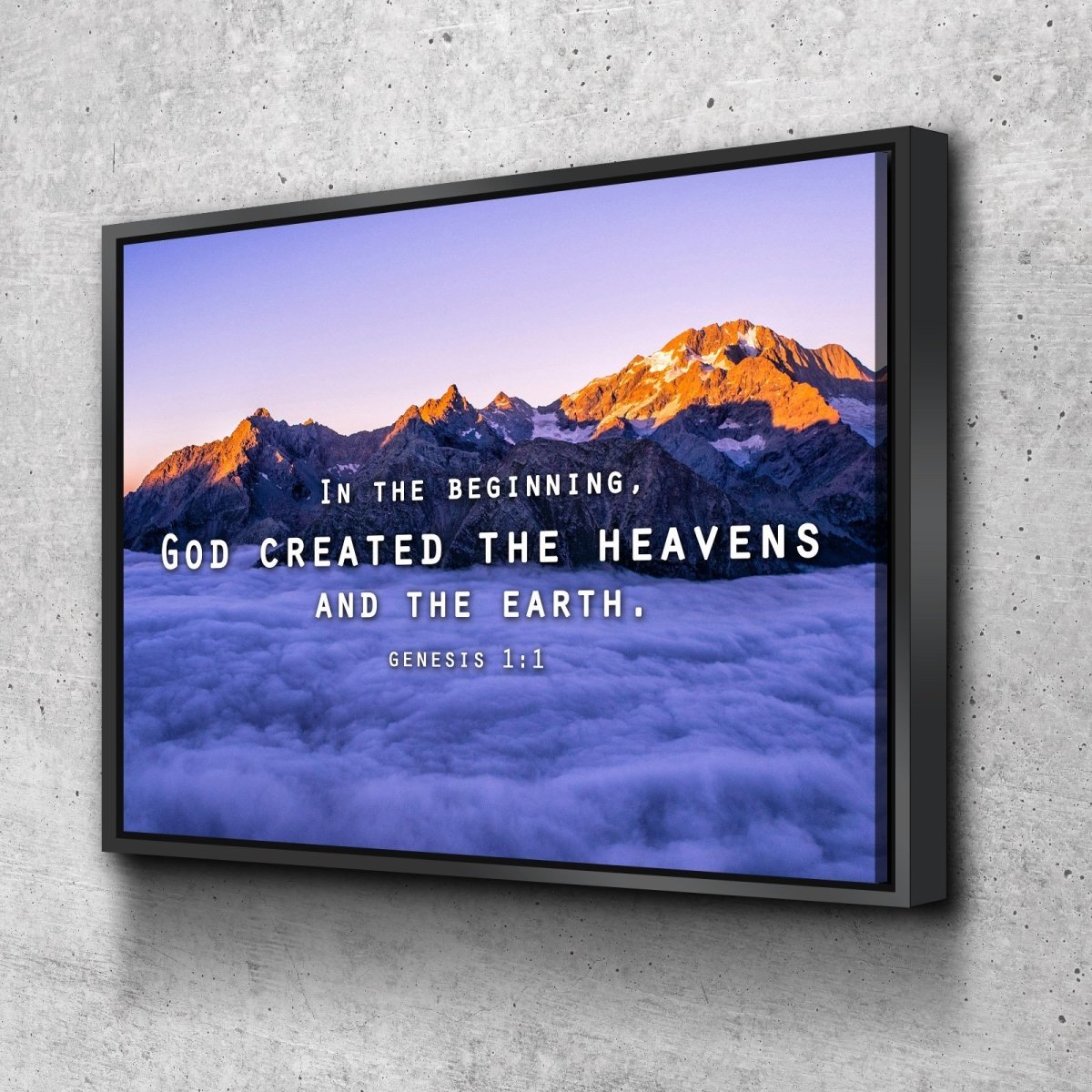 Genesis 11 God Created The Heavens And Earth Wall Art Canvas Print - Christian Canvas Wall Art