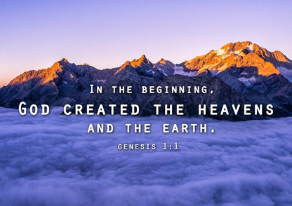 Genesis 11 God Created The Heavens And Earth Wall Art Canvas Print - Christian Canvas Wall Art