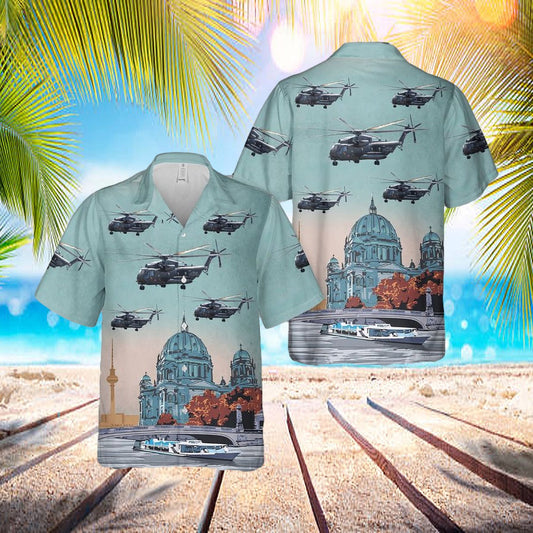 German Air Force Sikorsky Ch-53 Sea Stallion Hawaiian Shirt - Beachwear For Men - Best Hawaiian Shirts