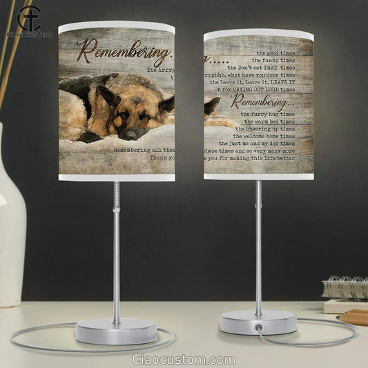 German Shepherd Dog Sleeping Lamp Art Table Lamp - Christian Lamp Art - Religious Art