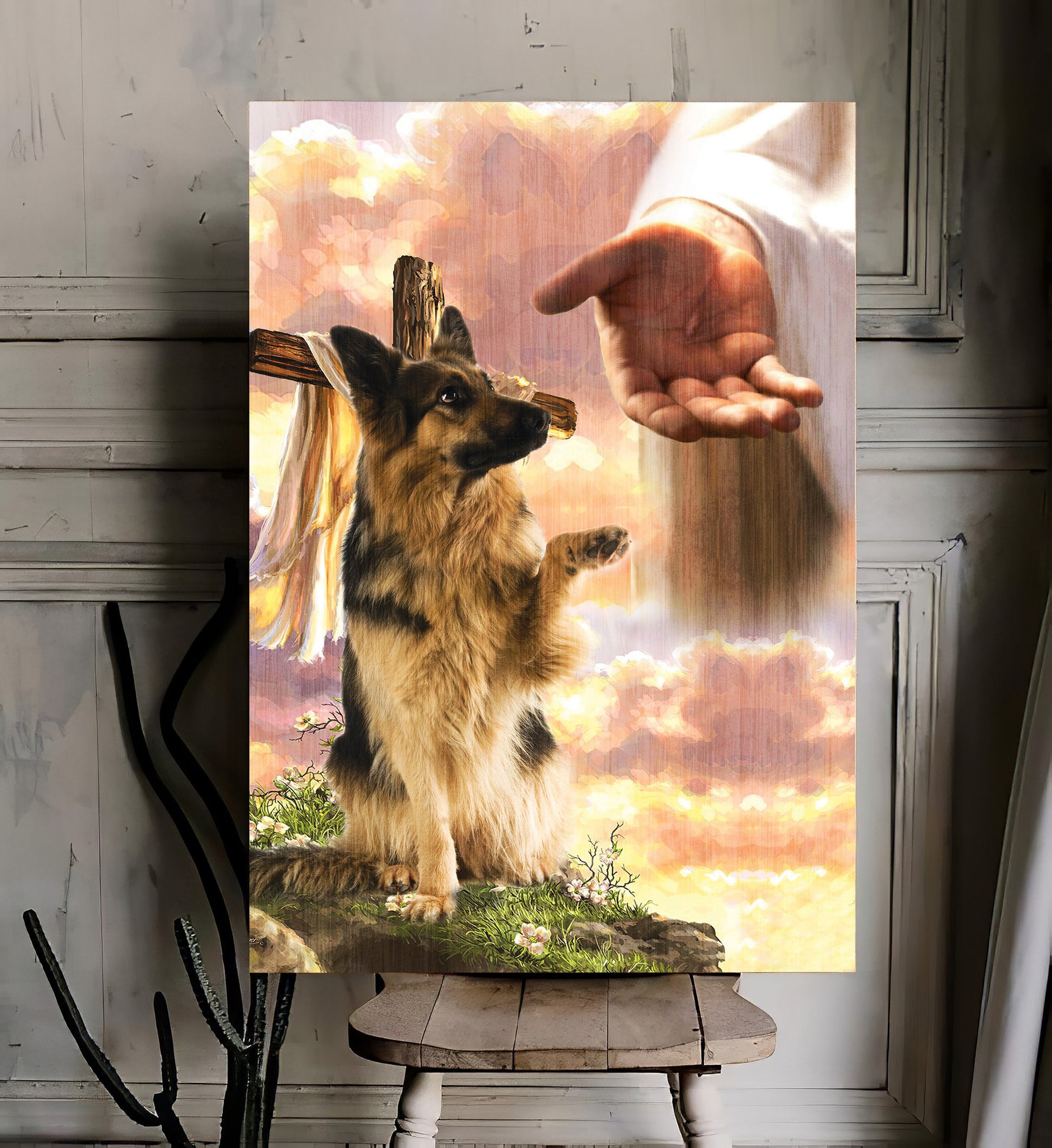 German Shepherd God Hand Canvas - Canvas Decor Ideas