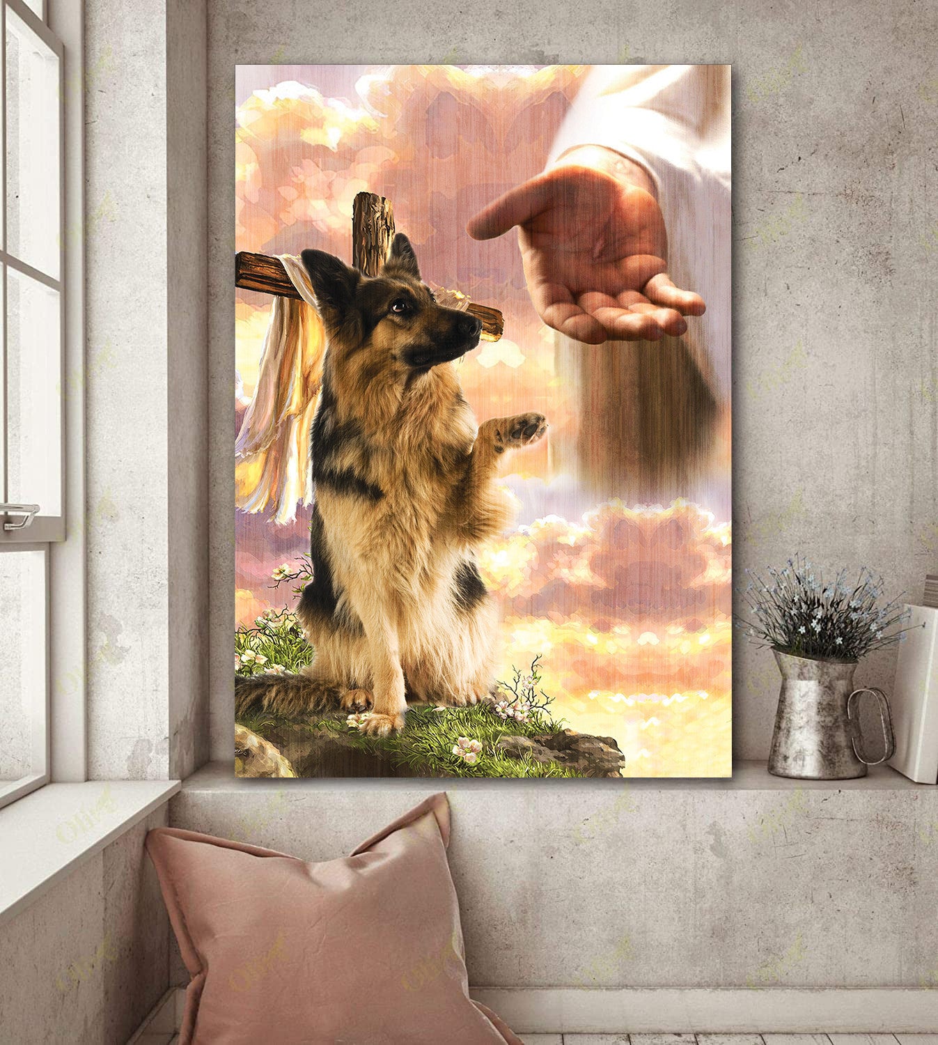 German Shepherd God Hand Canvas - Canvas Decor Ideas