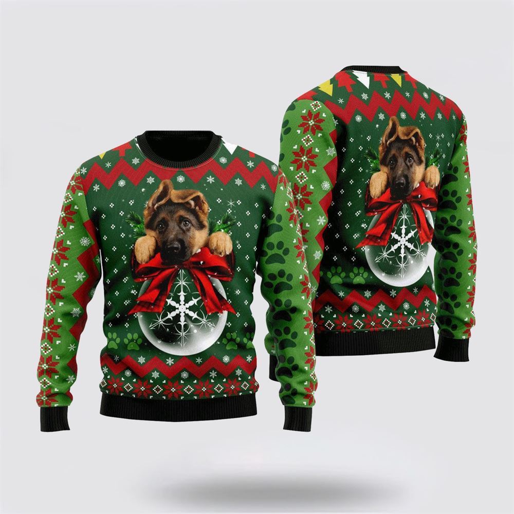 German Shepherd Ornament Ugly Christmas Sweater For Men And Women, Gift For Christmas, Best Winter Christmas Outfit