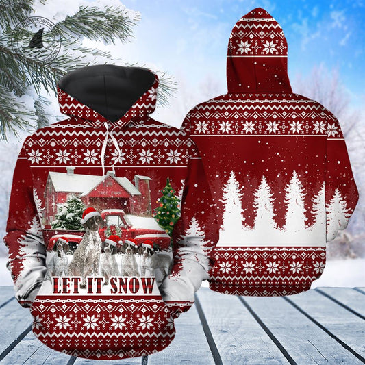 German Shorthaired Pointer Let It Snow All Over Print 3D Hoodie For Men And Women, Best Gift For Dog lovers, Best Outfit Christmas