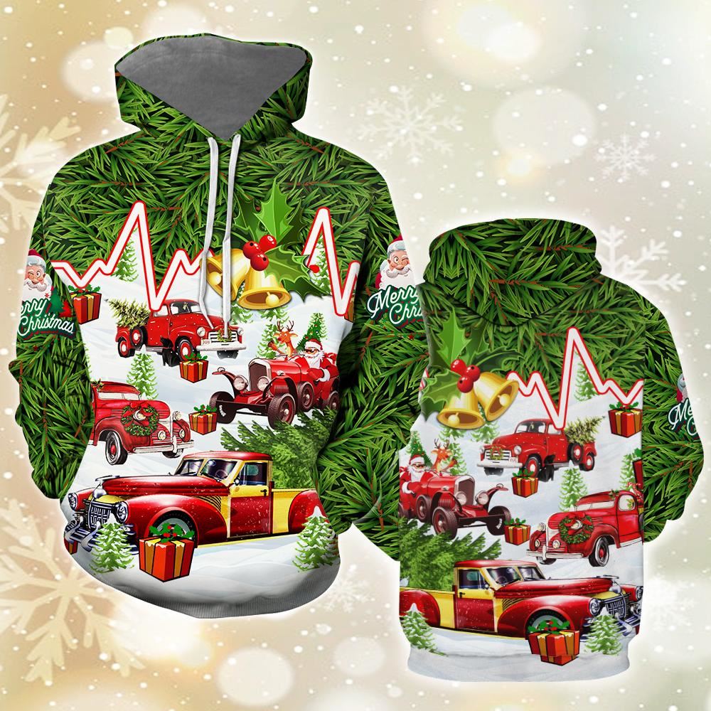 Get A Tree With Santa On Christmas All Over Print 3D Hoodie For Men And Women, Christmas Gift, Warm Winter Clothes, Best Outfit Christmas