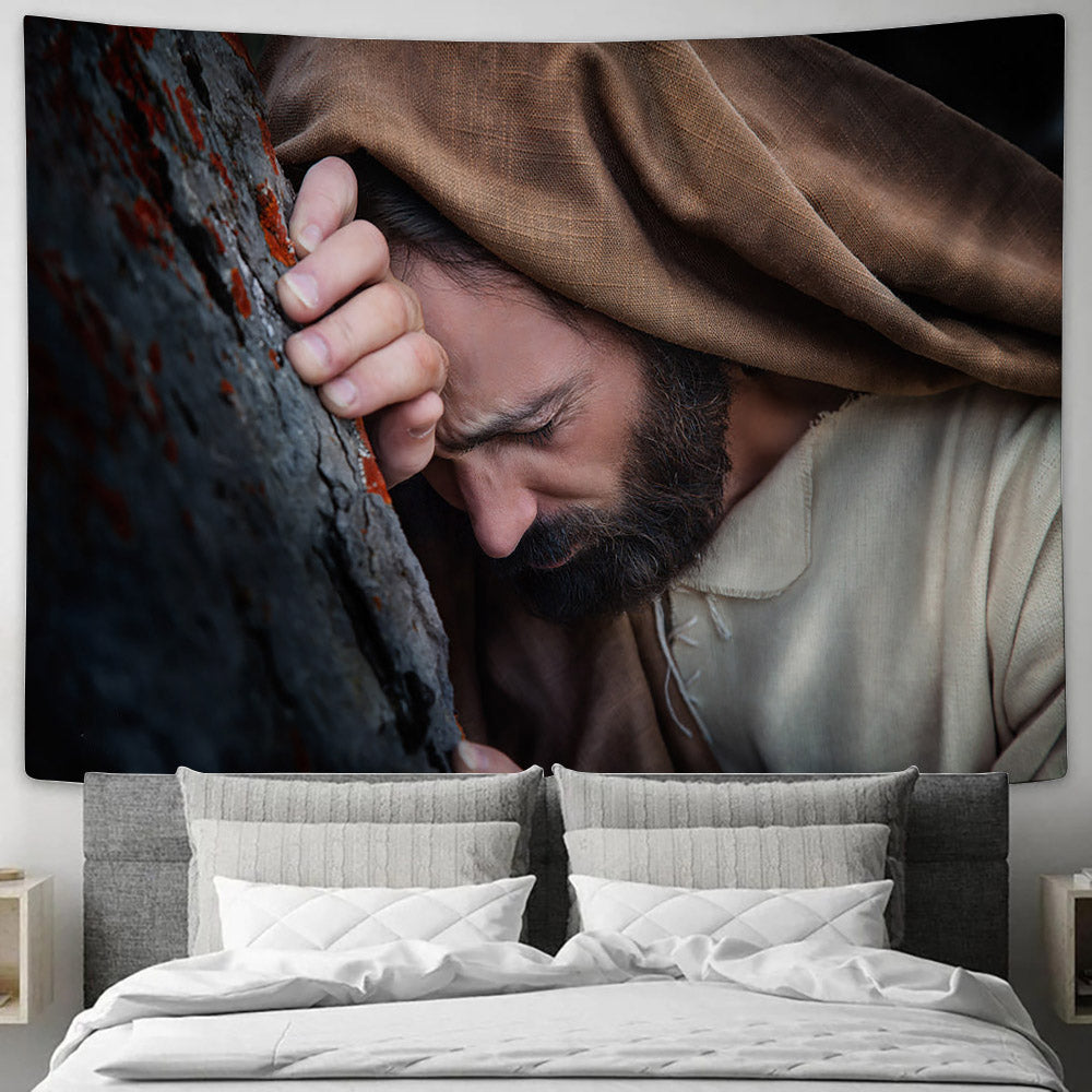 Gethsemane 2 Wall Art Tapestry - Religious Tapestry Christian - Jesus Pictures - Christian Wall Tapestry