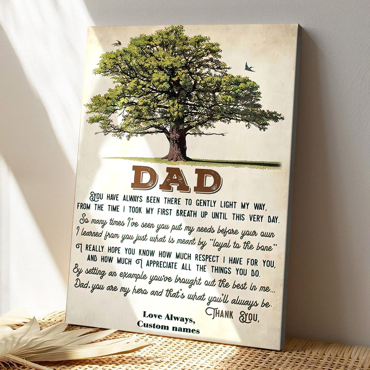 Personalized Canvas - Dad - You Are my Hero And That's What You'll Always Be - Father's Day Canvas Art - Best Gift For Dad - Ciaocustom