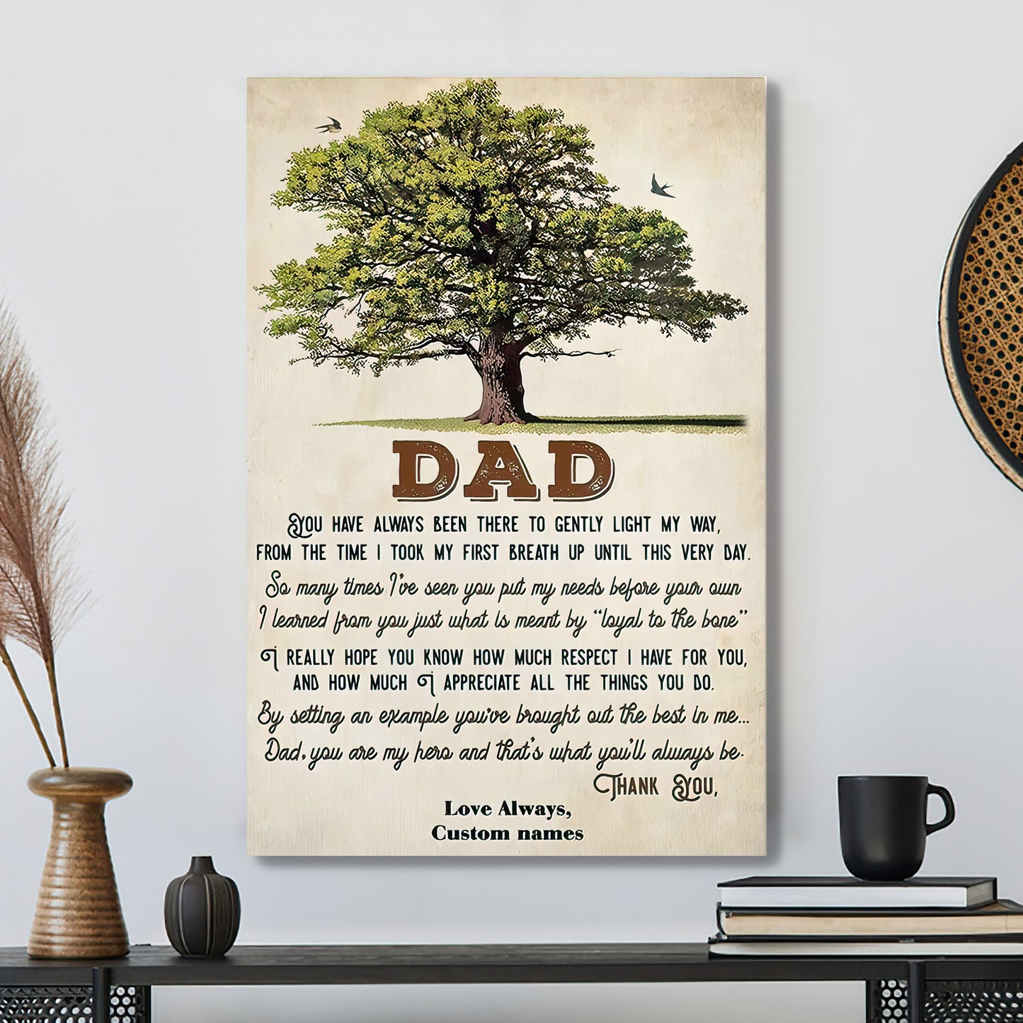 Personalized Canvas - Dad - You Are my Hero And That's What You'll Always Be - Father's Day Canvas Art - Best Gift For Dad - Ciaocustom