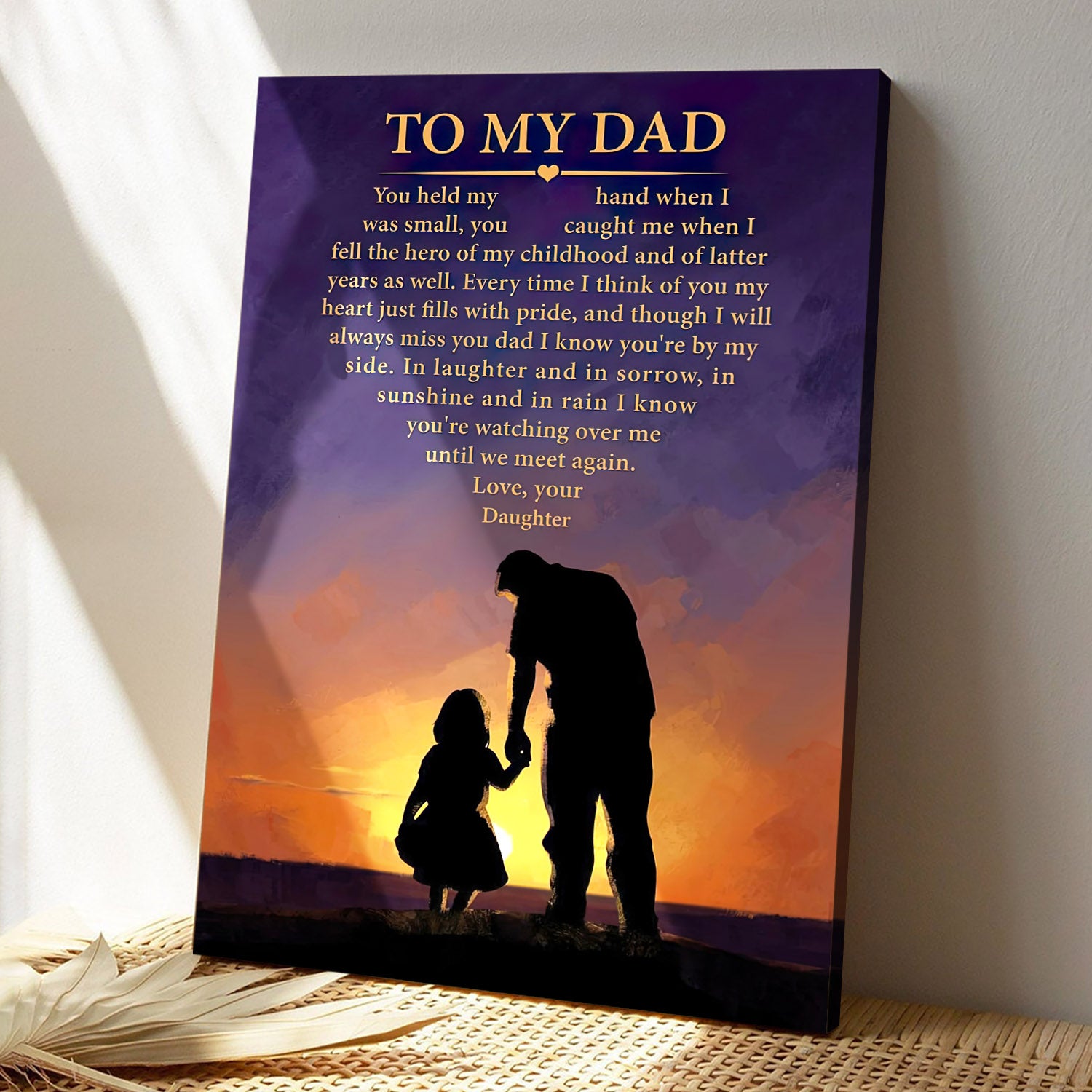 Daughter To My Dad - You Held My Hand When I Was Small - Father's Day Canvas - Best Gift For Fathers Day - Ciaocustom