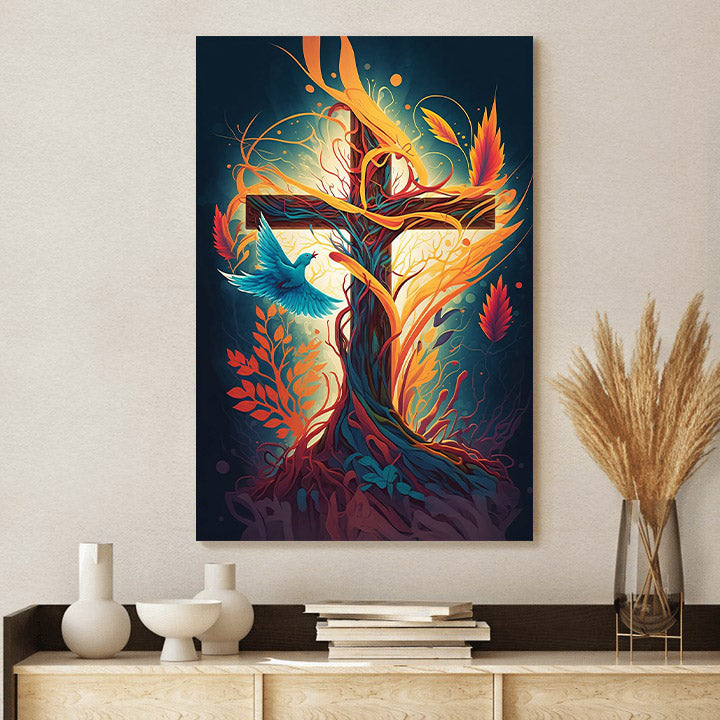 Gift For Christian Christian Wall Art Symbol Of The Cross 2 - Jesus Canvas Pictures - Christian Wall Art