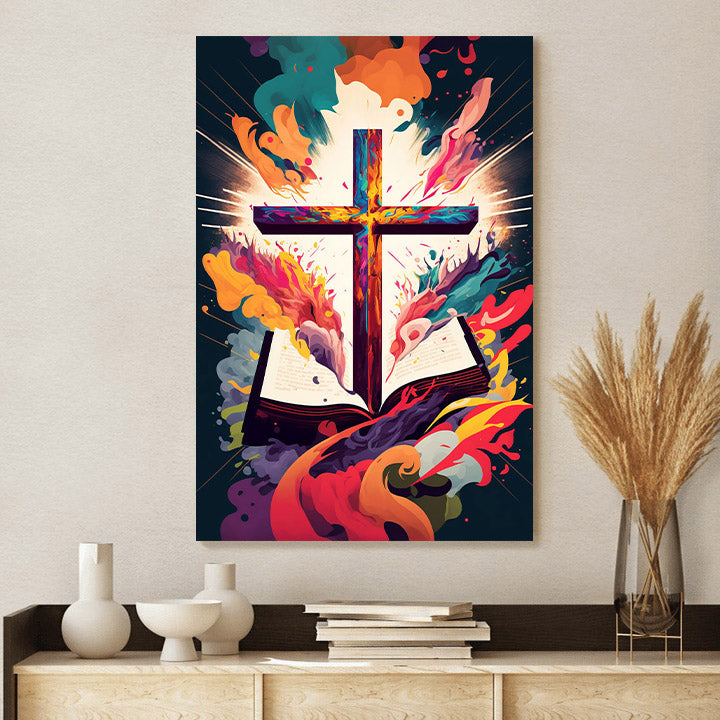 Gift For Christian Christian Wall Art Symbol Of The Cross 3 - Jesus Canvas Pictures - Christian Wall Art