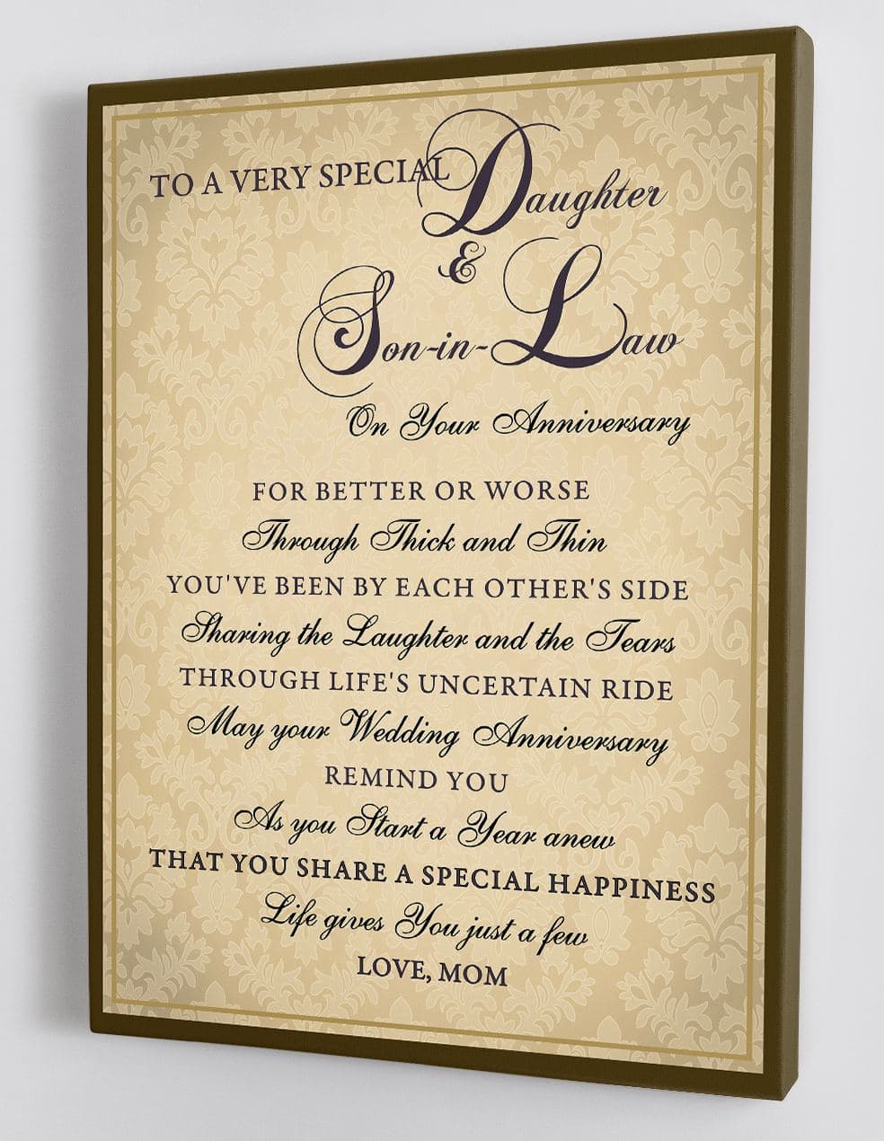Gift For Daughter And Son In Law From Mom Framed Canvas 1