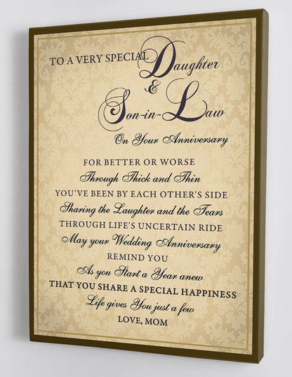 Gift For Daughter And Son In Law From Mom Framed Canvas 1