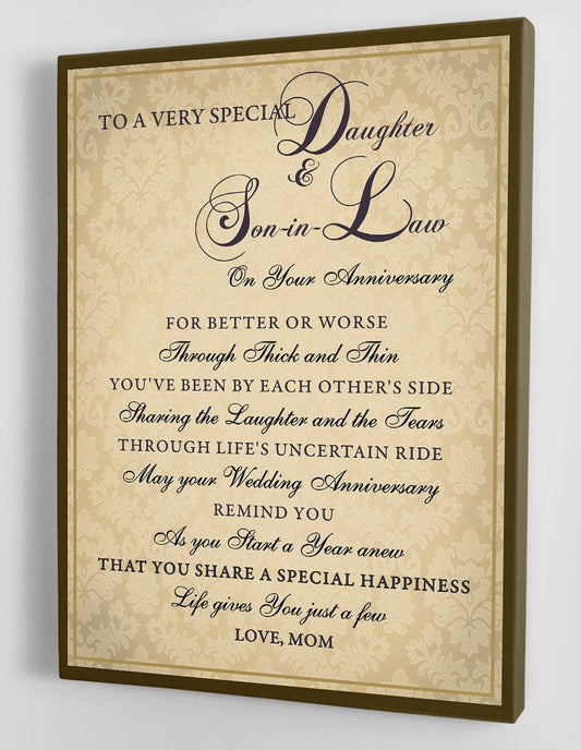 Gift For Daughter And Son In Law From Mom Framed Canvas 1