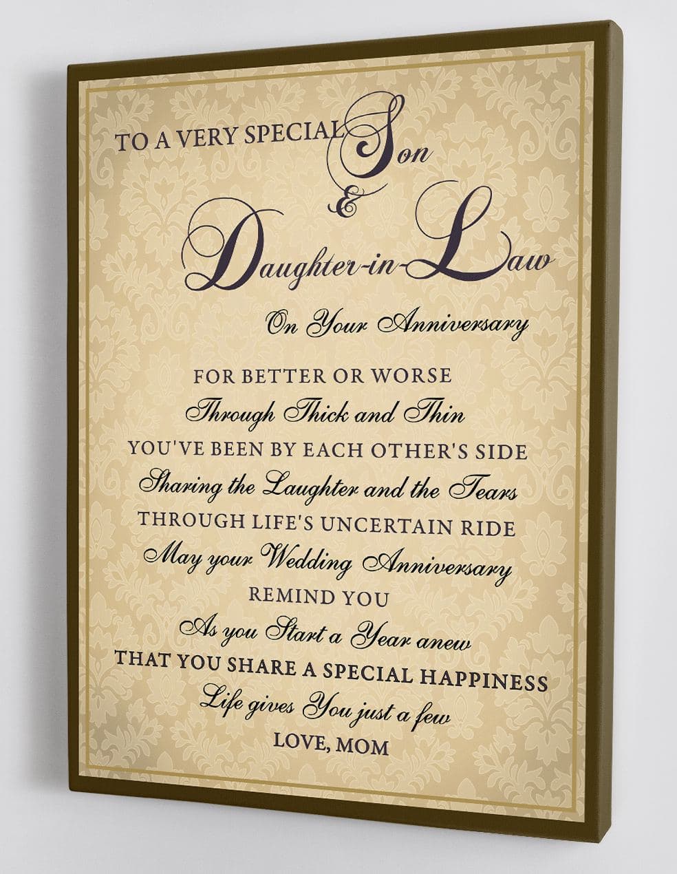 Gift For Son & Daughter In Law From Mom Framed Canvas 2