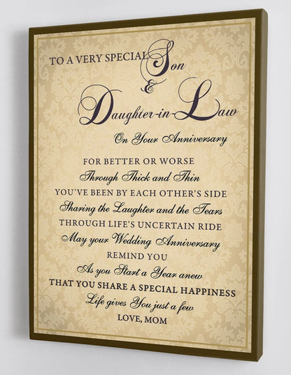 Gift For Son & Daughter In Law From Mom Framed Canvas 2