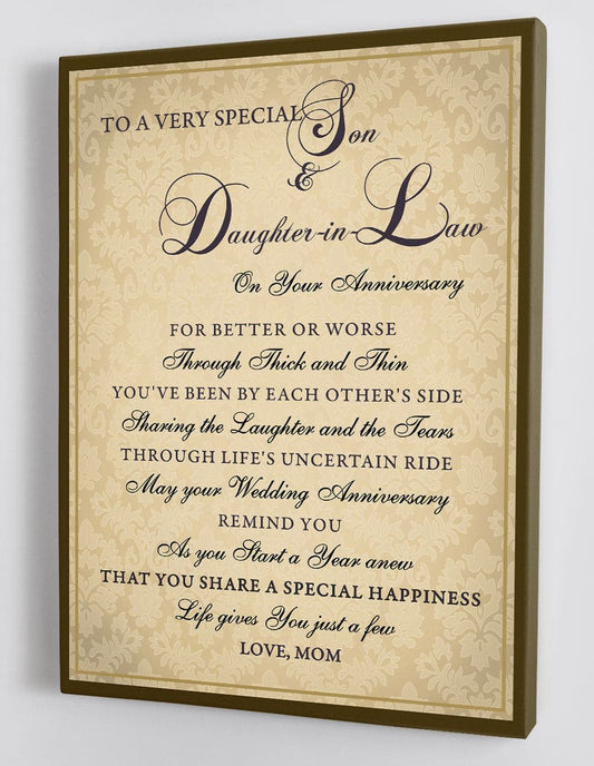 Gift For Son & Daughter In Law From Mom Framed Canvas 2
