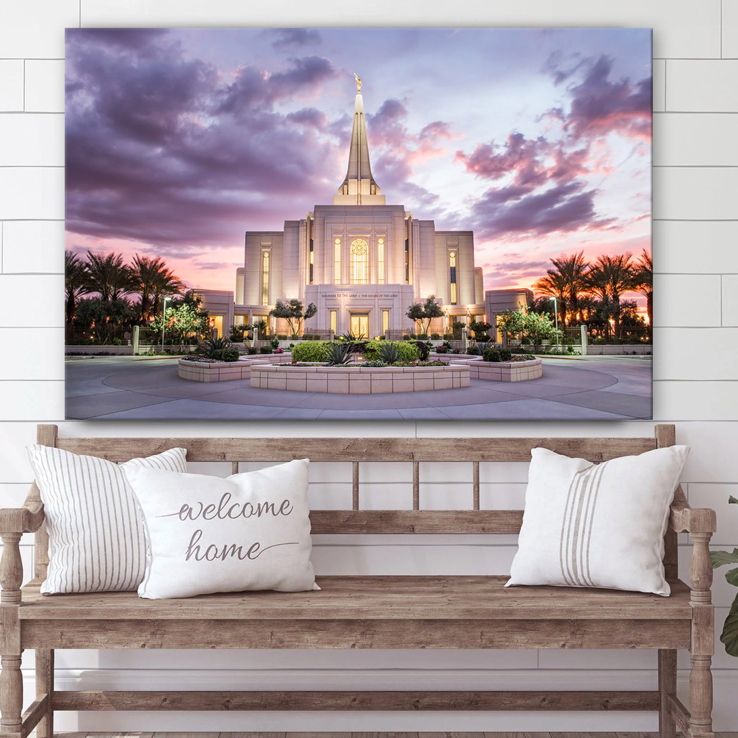 Gilbert Arizona Temple Entrance Canvas Wall Art - Jesus Christ Picture - Canvas Christian Wall Art