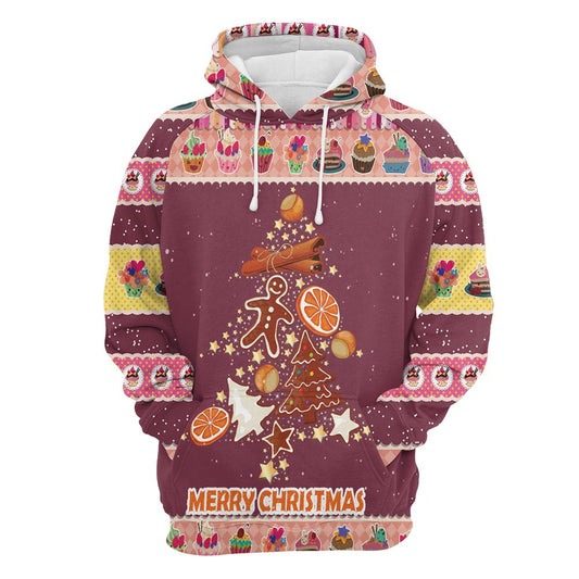 Gingerbread Christmas Tree All Over Print 3D Hoodie For Men And Women, Best Gift For Dog lovers, Best Outfit Christmas