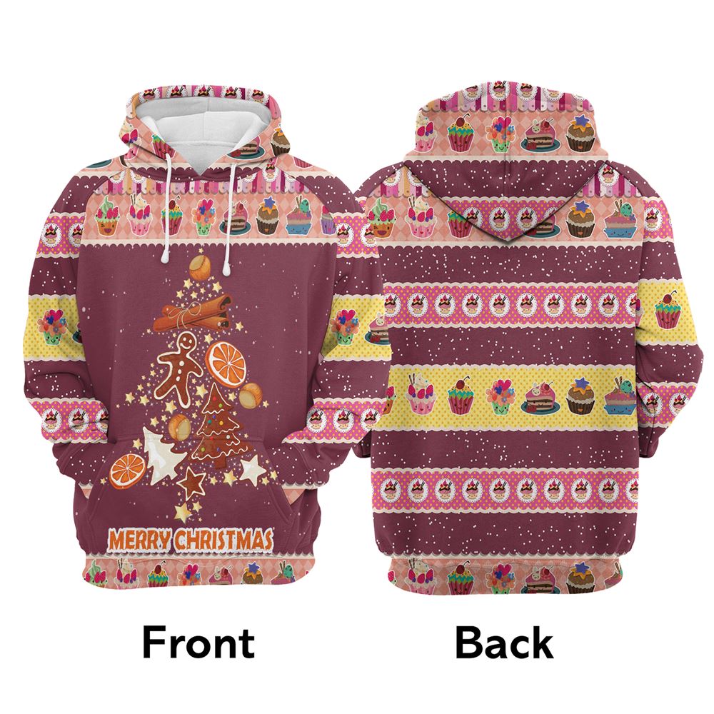 Gingerbread Christmas Tree All Over Print 3D Hoodie For Men And Women, Best Gift For Dog lovers, Best Outfit Christmas