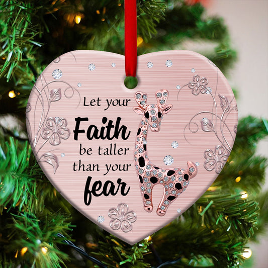 Giraffe 1 Heart Ceramic Ornament - Christmas Ornament - Christmas Gift