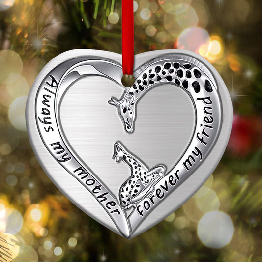 Giraffe 2 Heart Ceramic Ornament - Christmas Ornament - Christmas Gift