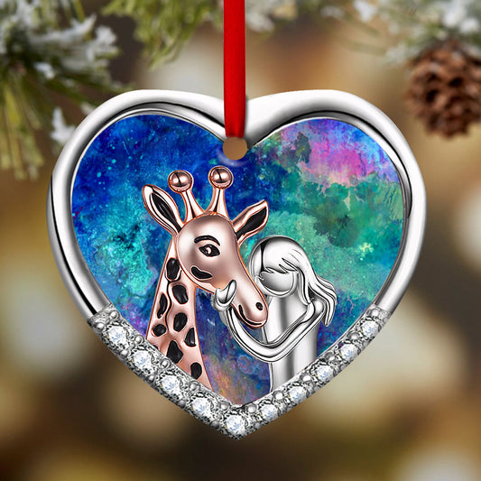 Giraffe 4 Heart Ceramic Ornament - Christmas Ornament - Christmas Gift