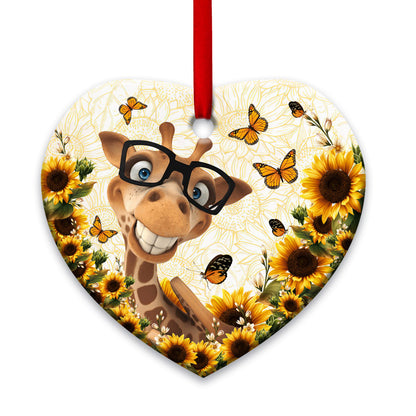 Giraffe 7 Heart Ceramic Ornament - Christmas Ornament - Christmas Gift