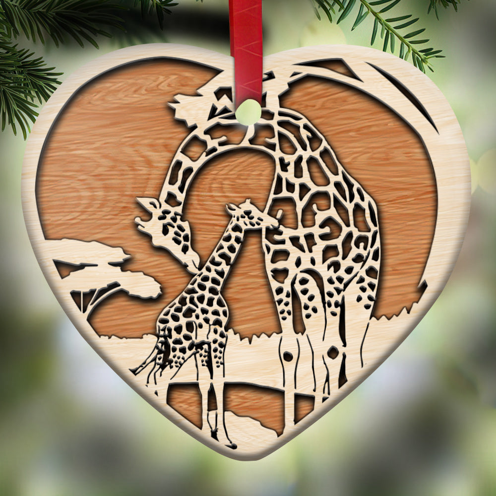 Giraffe 9 Heart Ceramic Ornament - Christmas Ornament - Christmas Gift