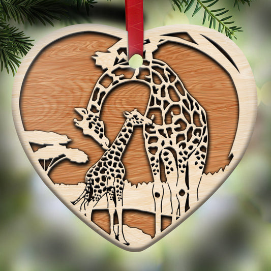 Giraffe 9 Heart Ceramic Ornament - Christmas Ornament - Christmas Gift
