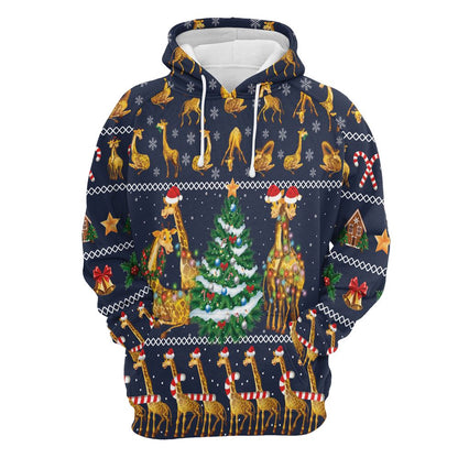 Giraffe Christmas Tree All Over Print 3D Hoodie For Men And Women, Best Gift For Dog lovers, Best Outfit Christmas