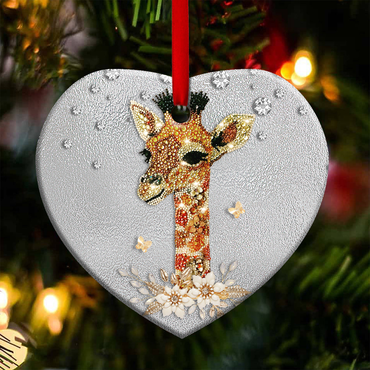 Giraffe Heart Ornament 1 - Christmas Ornament - Ciaocustom