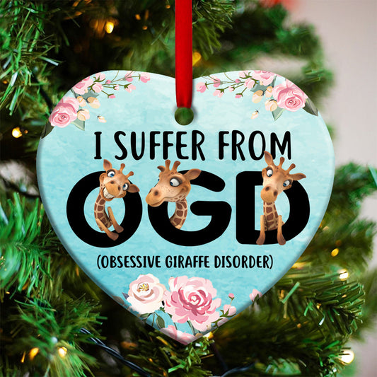 Giraffe Heart Ornament 2 - Christmas Ornament - Ciaocustom