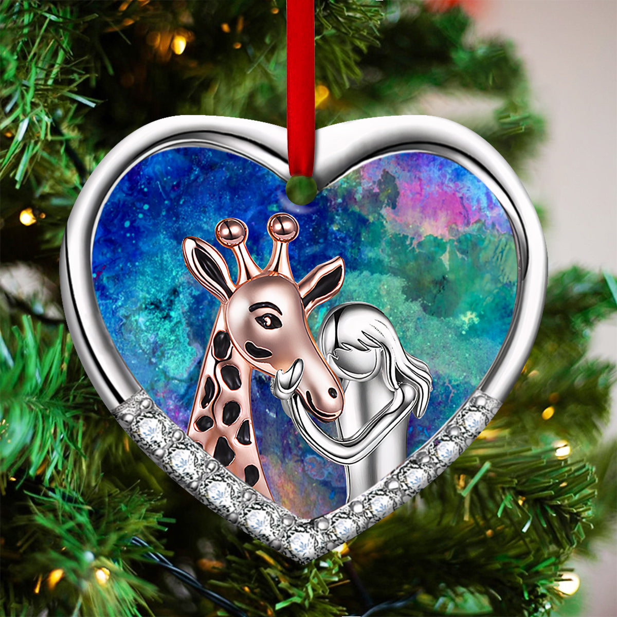 Giraffe Heart Ornament 3 - Christmas Ornament - Ciaocustom