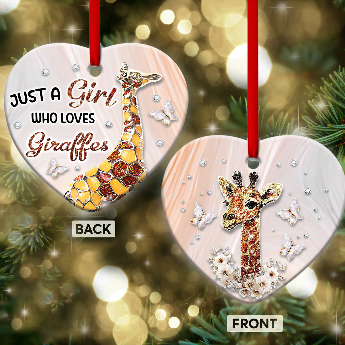 Giraffe Heart Ornament 4 - Christmas Ornament - Ciaocustom