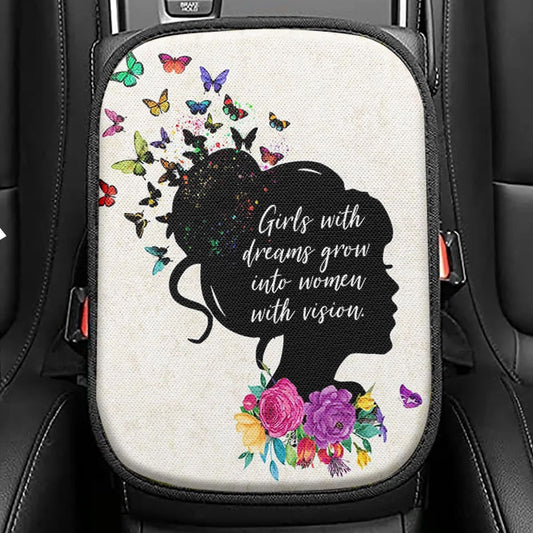 Girls With Dream Grows Into Women With Vision Affirmations Seat Box Cover, Toddler Kids Little Girls