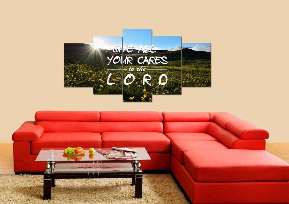 Give All Your Cares To The Lord Wall Art Canvas Print - Christian Canvas Wall Art