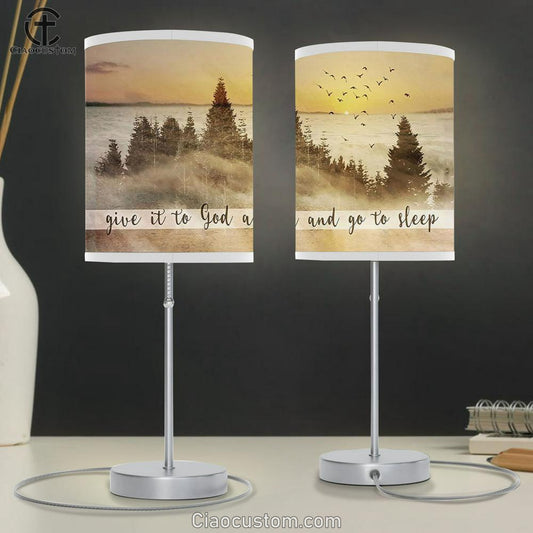 Give It To God And Go To Sleep Lamp Art Table Lamp - Bible Verse Lamp Art - Christian Table Lamp Prints