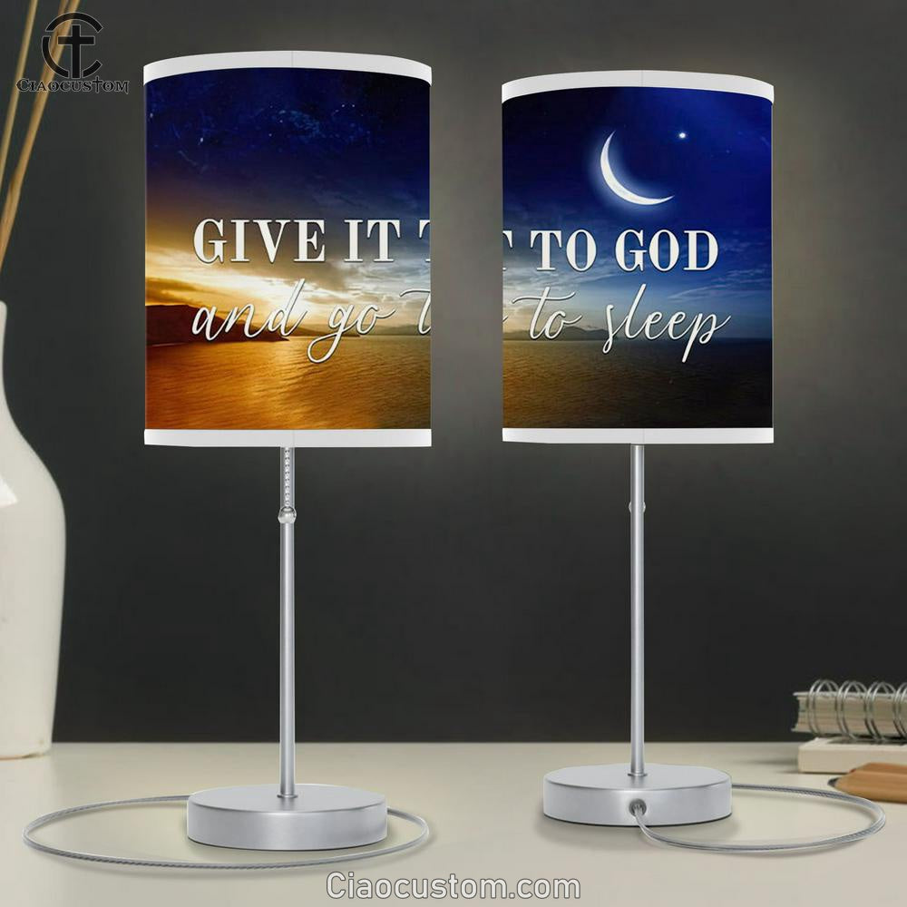 Give It To God Table Lamp Art - Bible Verse Lamp Art - Christian Table Lamp Prints