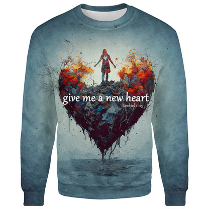 Give Me A New Heart Ezekiel 11 19 Christian Jesus 3d Full Print Hoodie - 3d Jesus Shirts