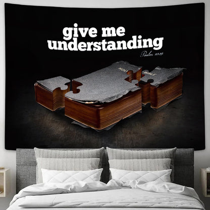 Give Me Understanding Psalm 119 34 - Religious Tapestry - Jesus Christ Tapestry
