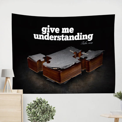 Give Me Understanding Psalm 119 34 - Religious Tapestry - Jesus Christ Tapestry