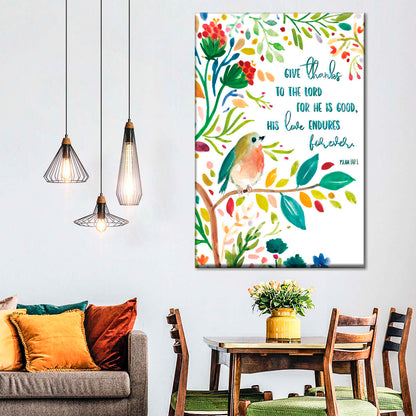 Give Thanks To The Lord Canvas Wall Art - Christian Wall Decor Art - Religious Wall Decor